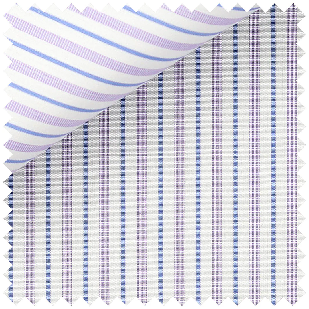 Blue and lavender stripe poplin - Image 2