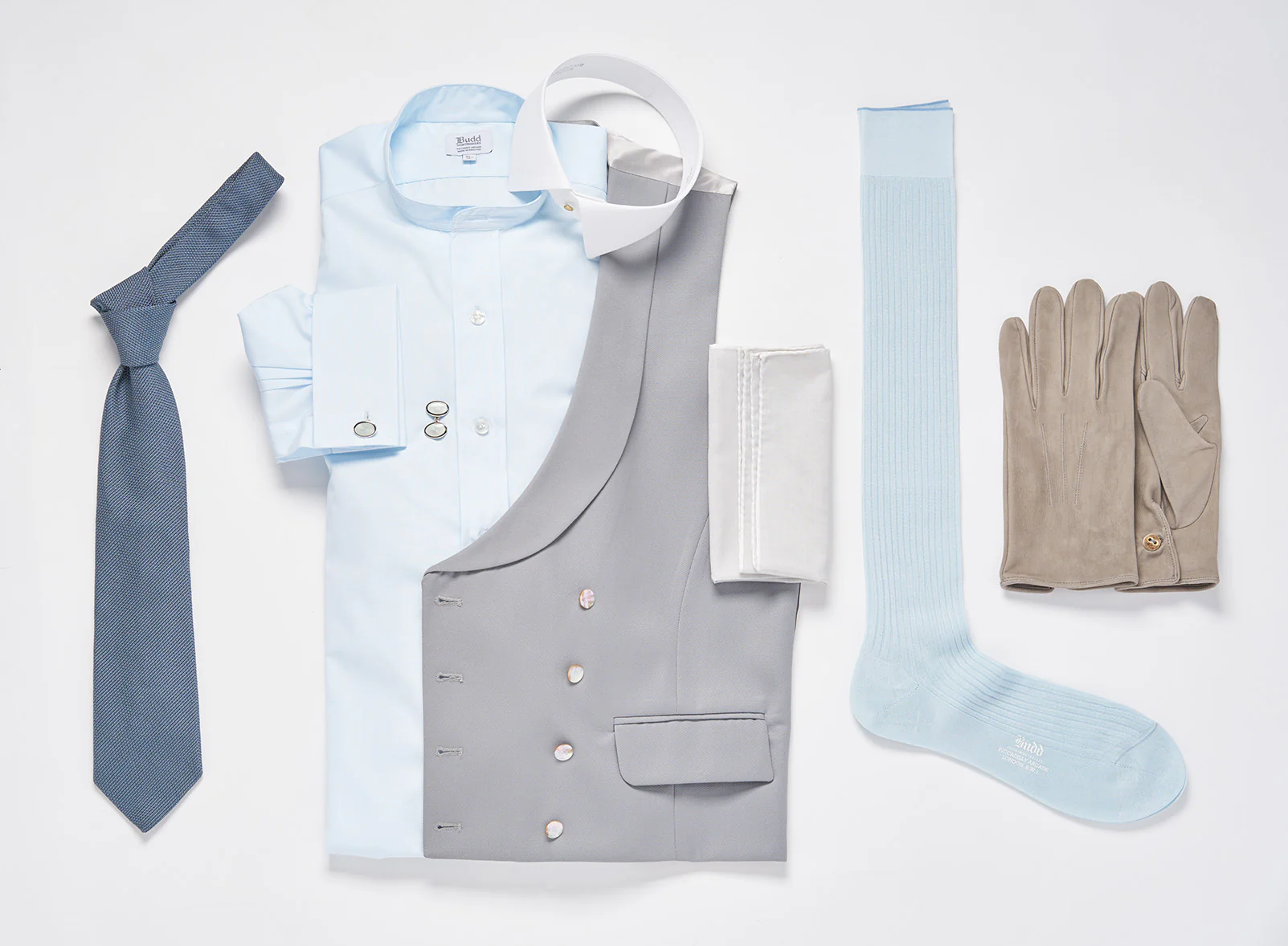 Blue Tailored Neckband Poplin Shirt - Image 6