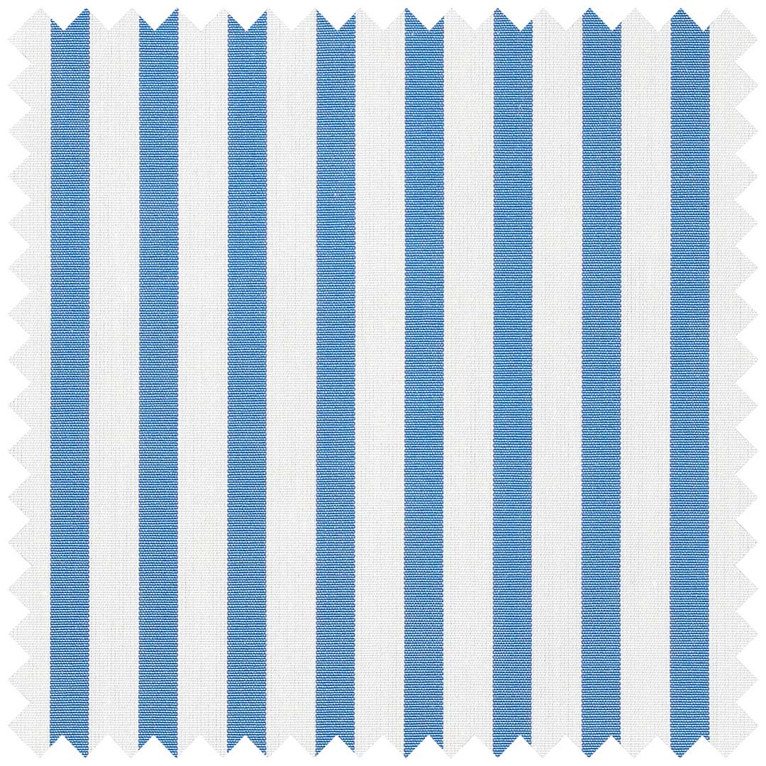 Bright Blue Poplin Butcher Stripe
