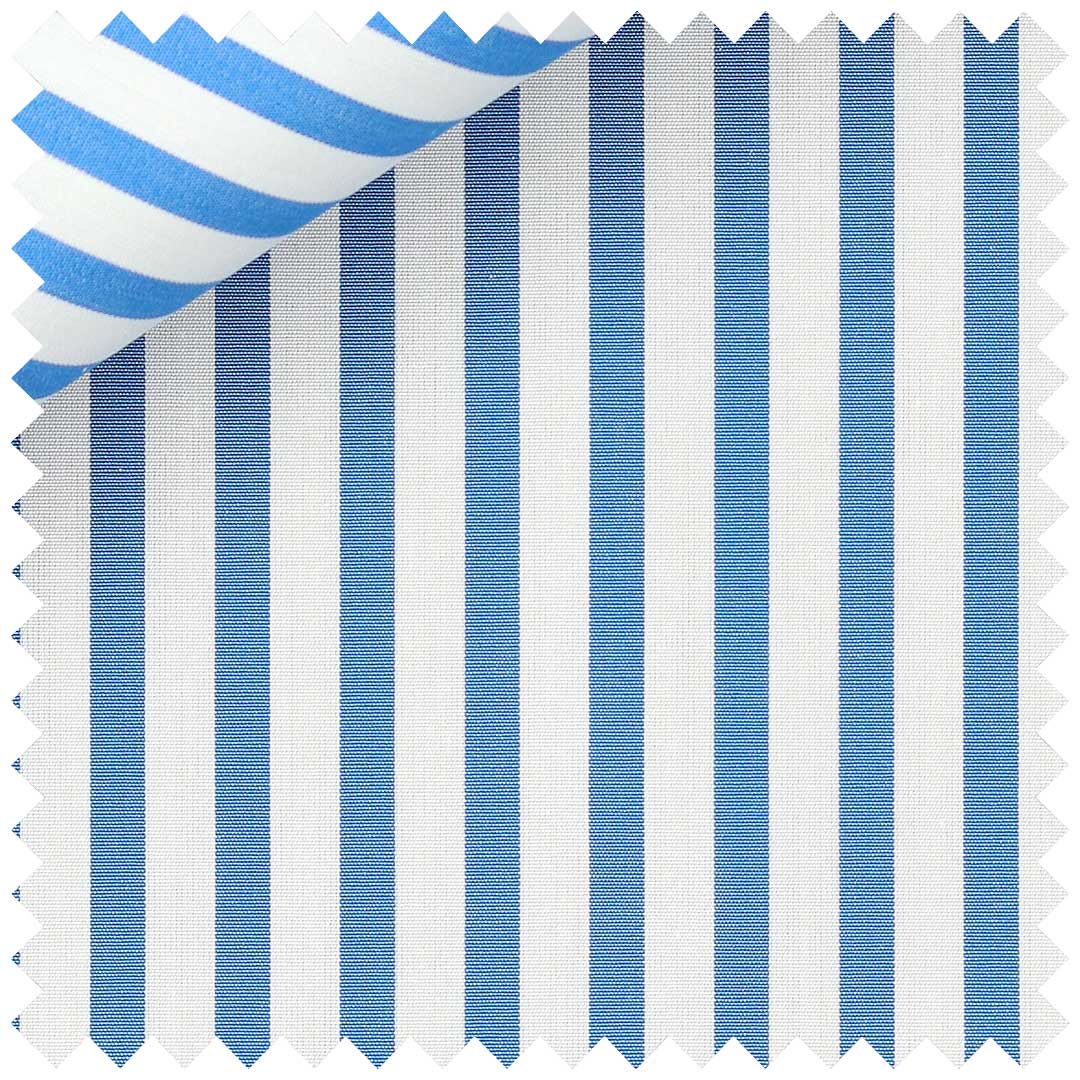 Bright Blue Poplin Butcher Stripe - Image 2