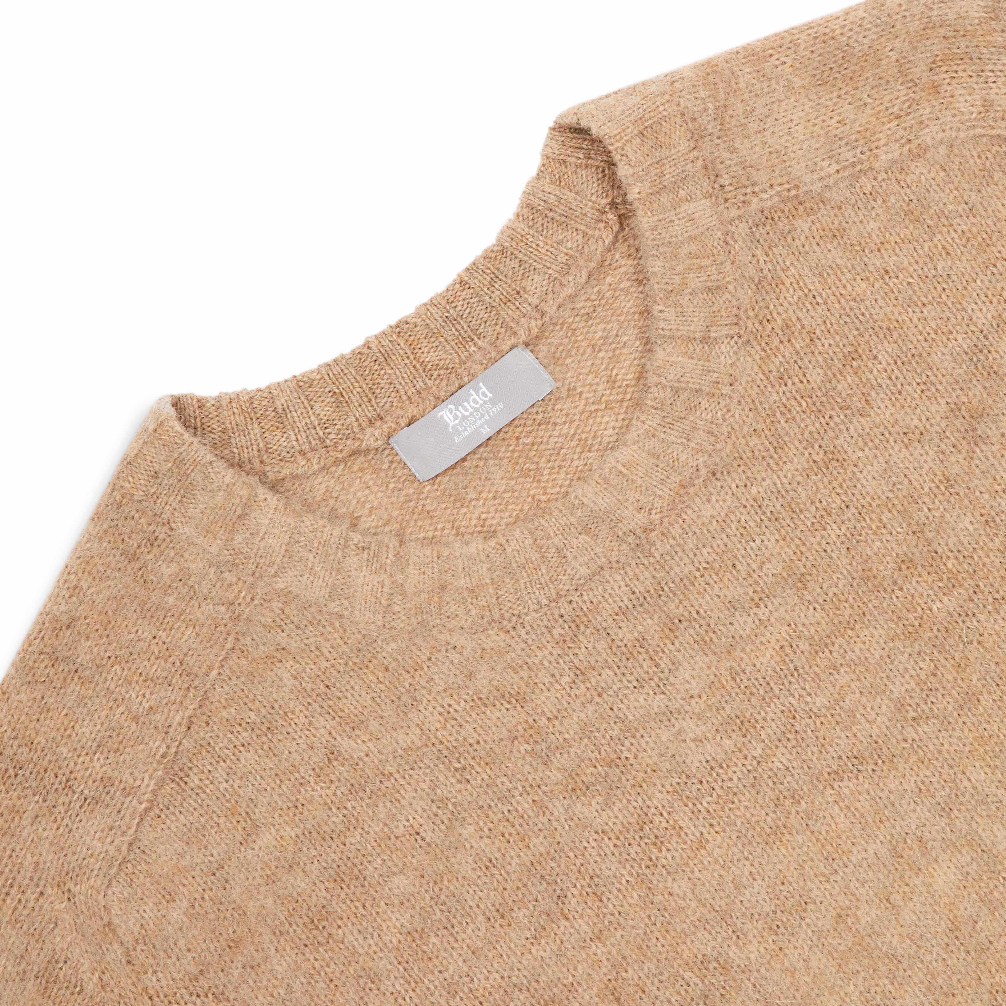 Hillswick Brushed Shetland Crew Neck in Natural - Image 3