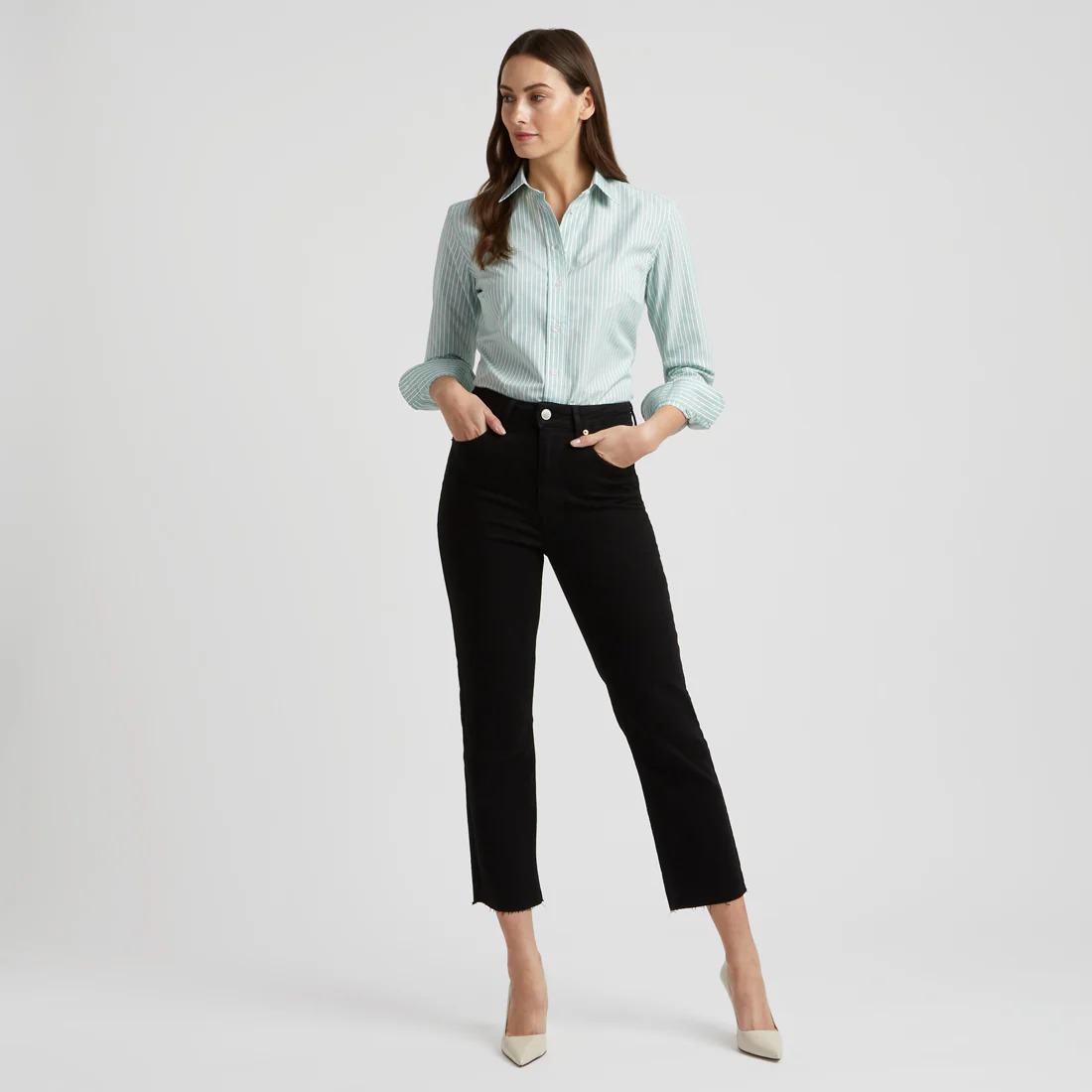 Buddette Exclusive Budd Stripe Shirt in Mint - Image 2