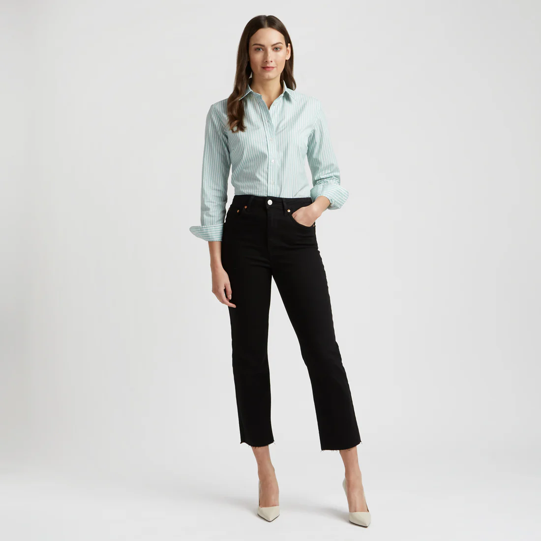 Buddette Exclusive Budd Stripe Shirt in Mint - Image 4