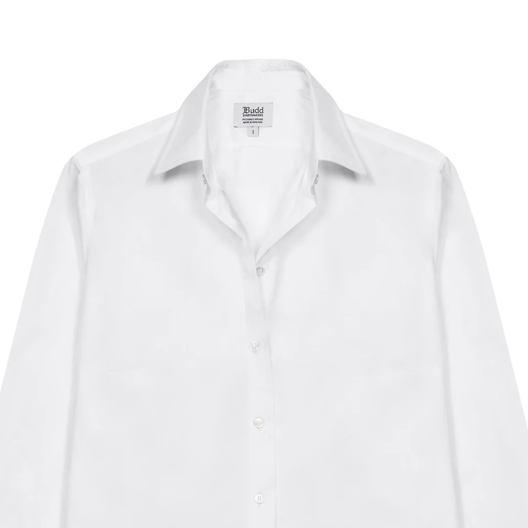 Buddette Poplin Button Cuff Shirt in White - Image 2