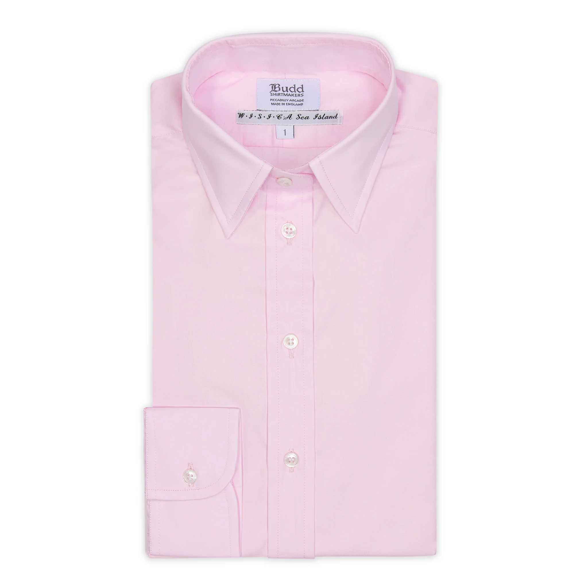Buddette Sea Island Cotton Button Cuff Shirt in Pink - Image 2
