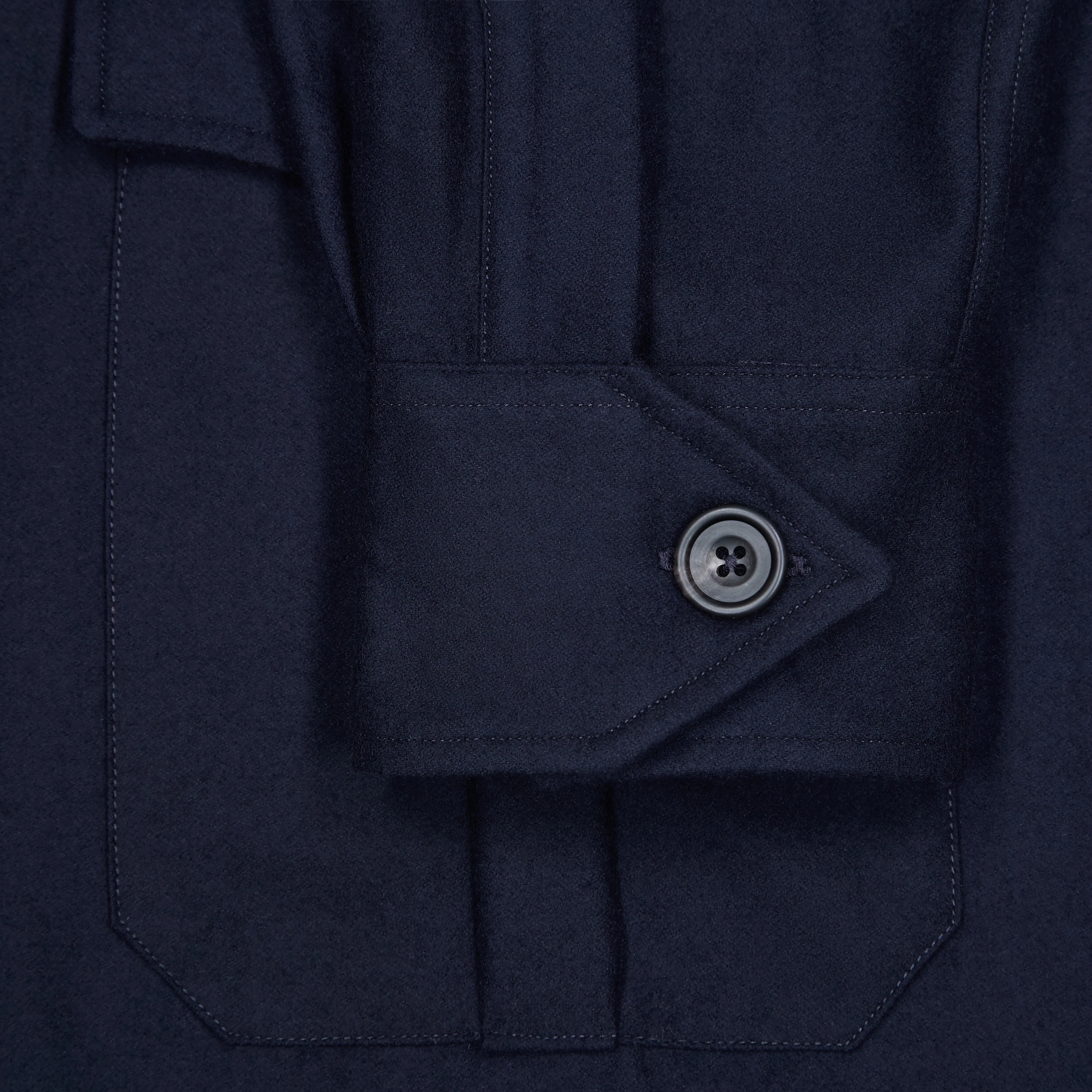 Pure Cashmere Safari Jacket in Navy - Image 3