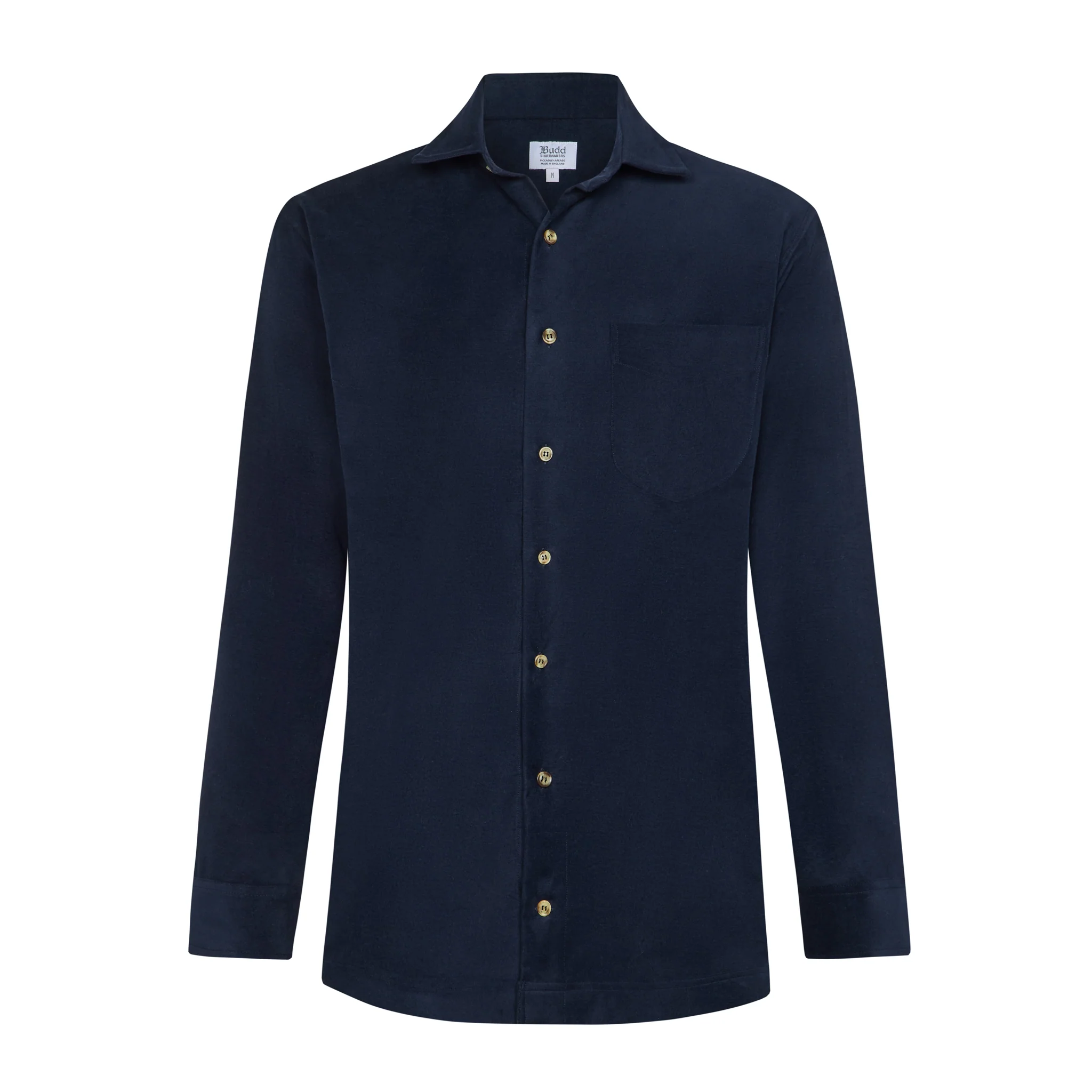 Casual Fit Moleskin Overshirt in Navy - Image 3