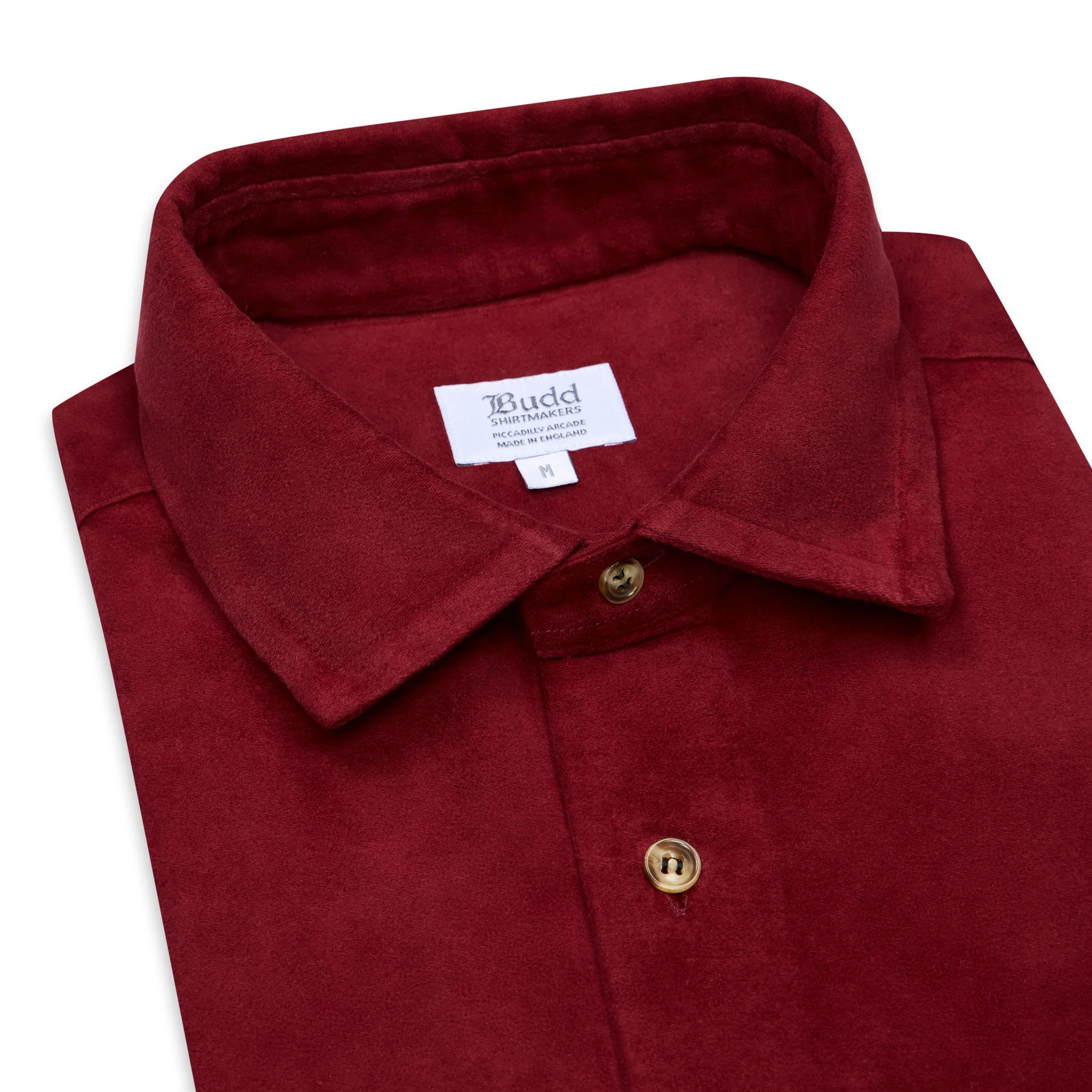 Casual Fit Moleskin Overshirt in Wine - Image 7