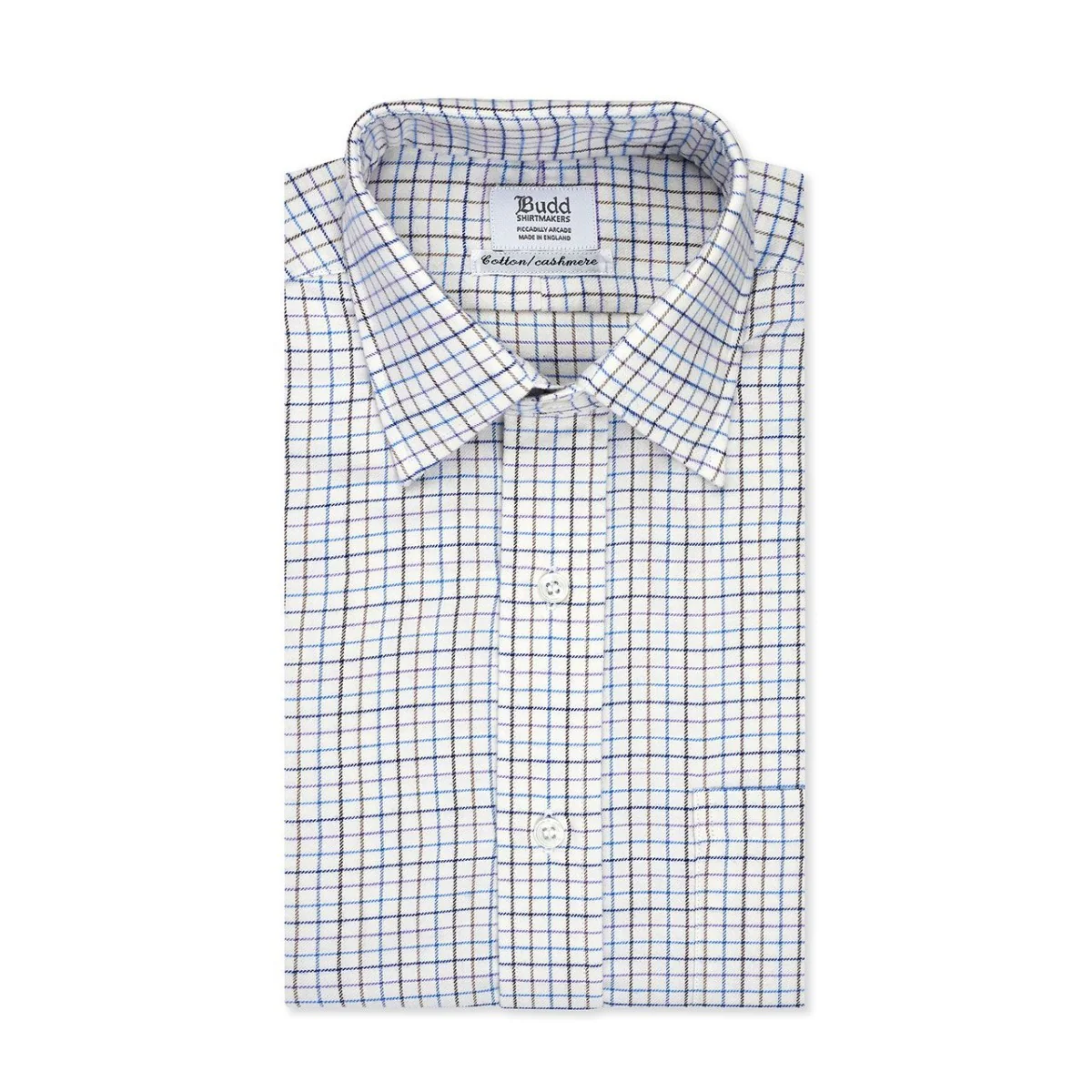 Check Cotton and Cashmere in Lilac and Blue - Image 2