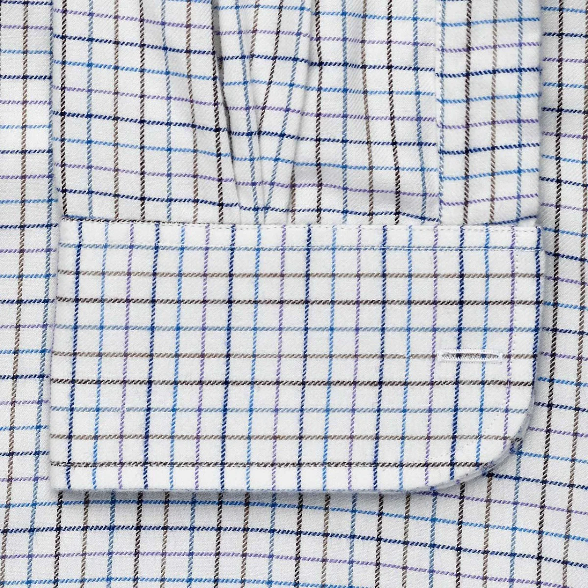 Check Cotton and Cashmere in Lilac and Blue - Image 5