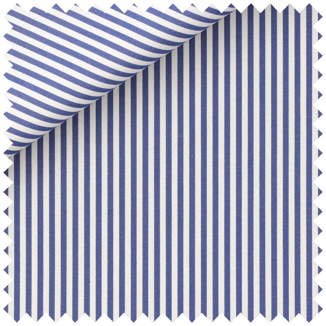 China Blue Poplin Bengal Stripe - Image 2