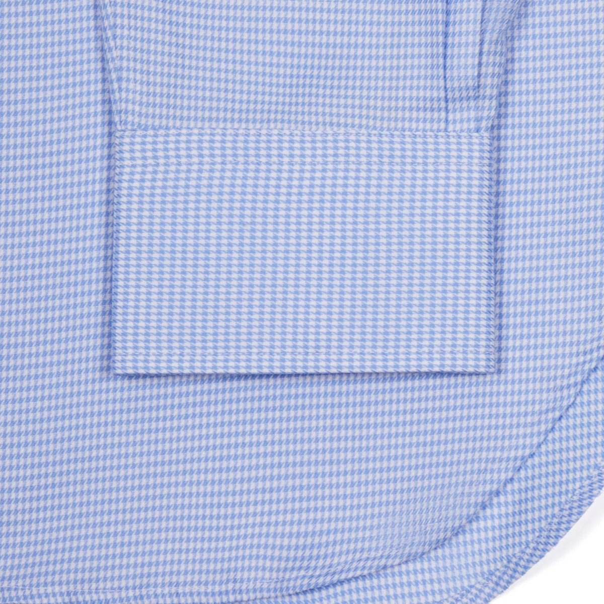 Classic Fit Dogtooth Italian Twill Button Cuff Shirt in Sky Blue - Image 3