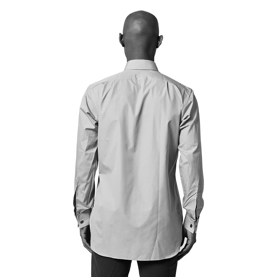 Classic Fit Plain End on End Double Cuff Shirt in Pink - Image 5