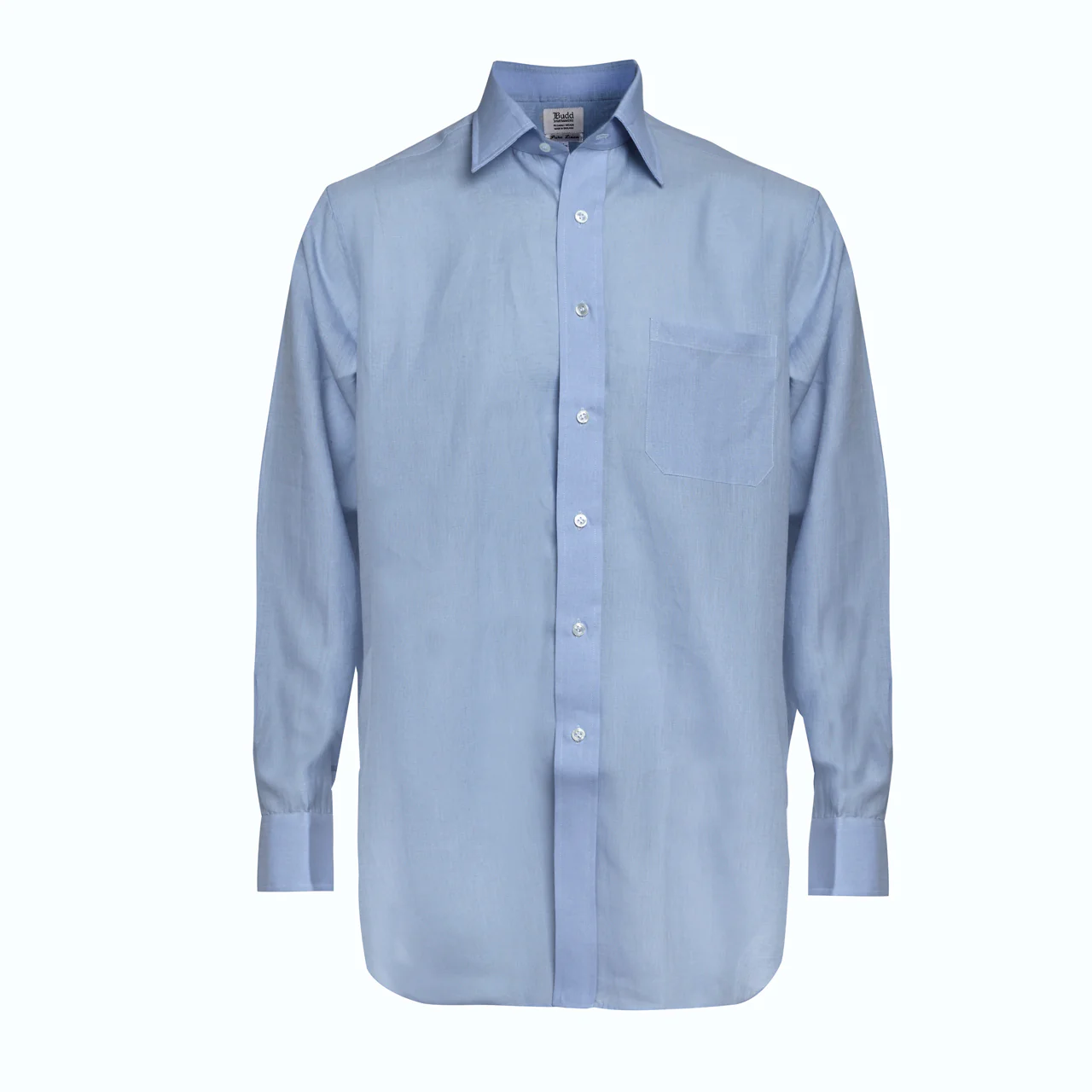 Classic Fit Plain Linen Button Cuff Shirt in Frejus - Image 2