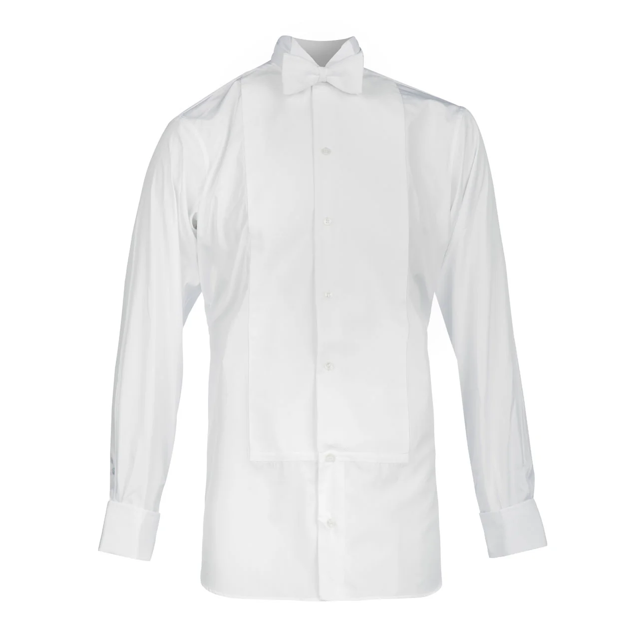 Classic Fit Plain Marcella Double Cuff Wing Collar Dress Shirt in White - Image 3