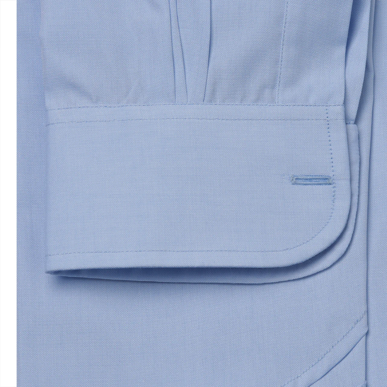 Classic Fit Plain Oxford Button Cuff Shirt in Sky Blue - Image 3