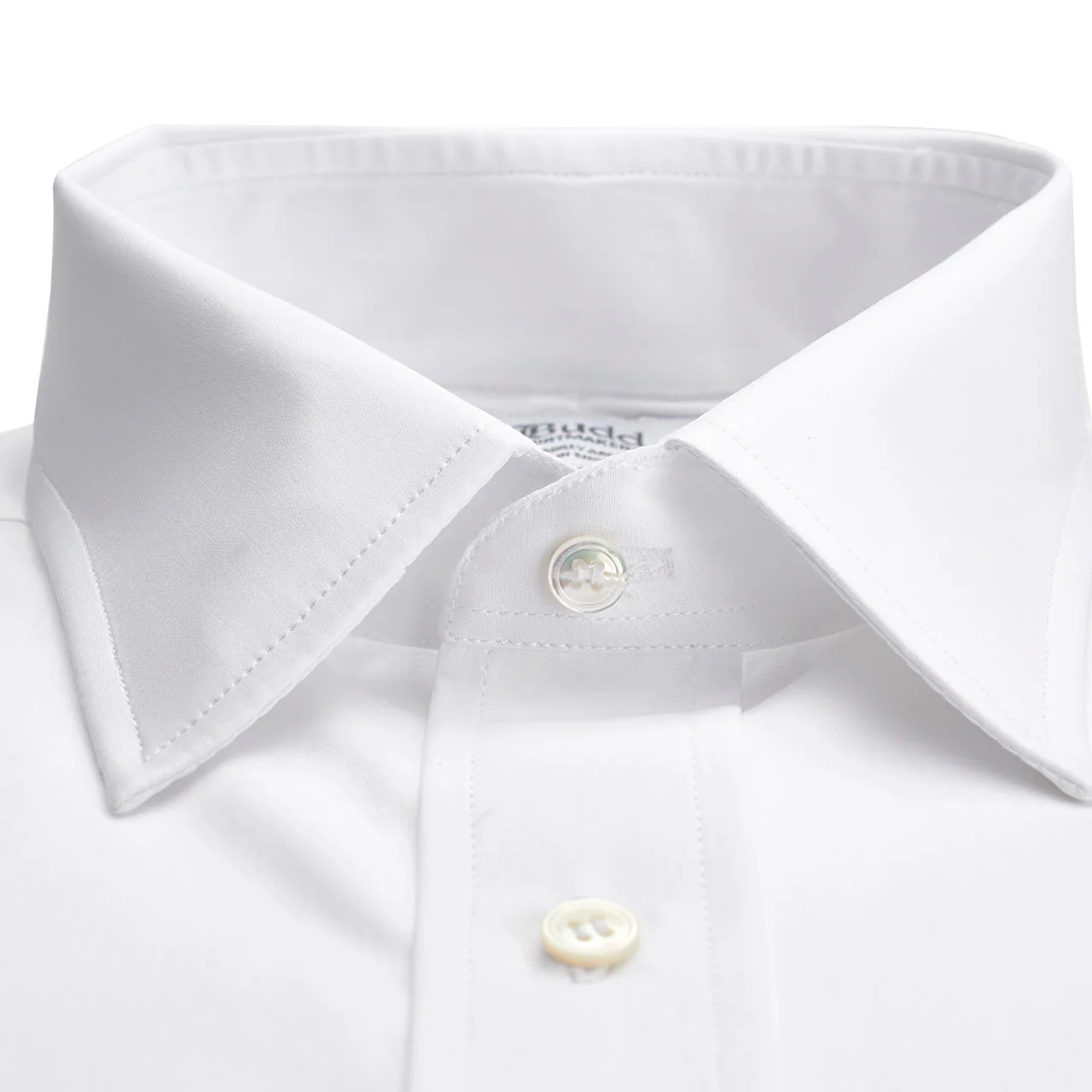 Classic Fit Plain Sea Island Cotton Double Cuff Shirt in White - Image 3