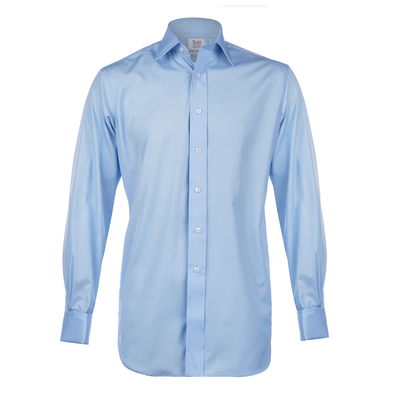 Classic Fit Plain Soyella Double Cuff Shirt in Blue - Image 3