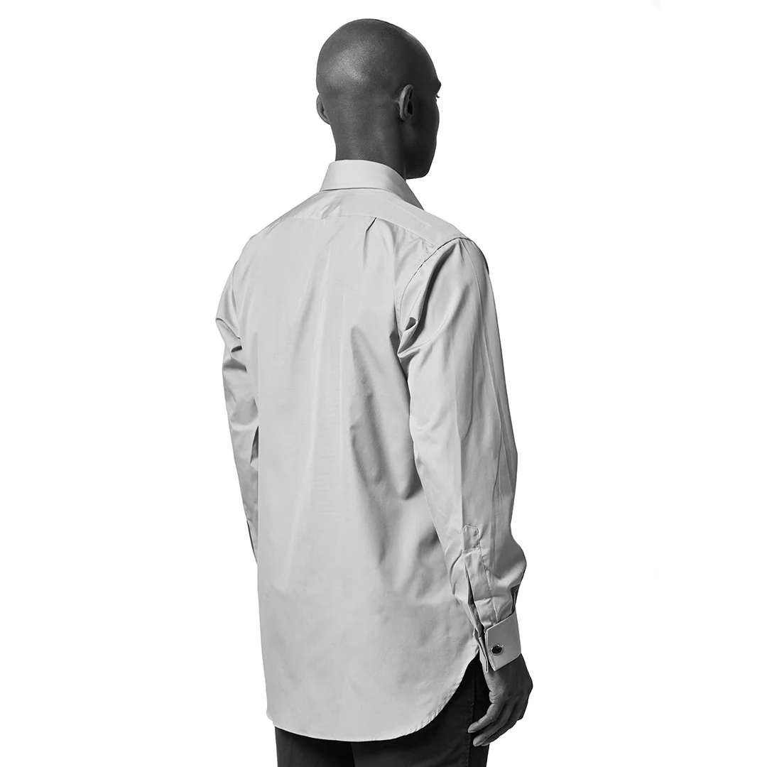 Classic Fit Plain Soyella Double Cuff Shirt in Blue - Image 5