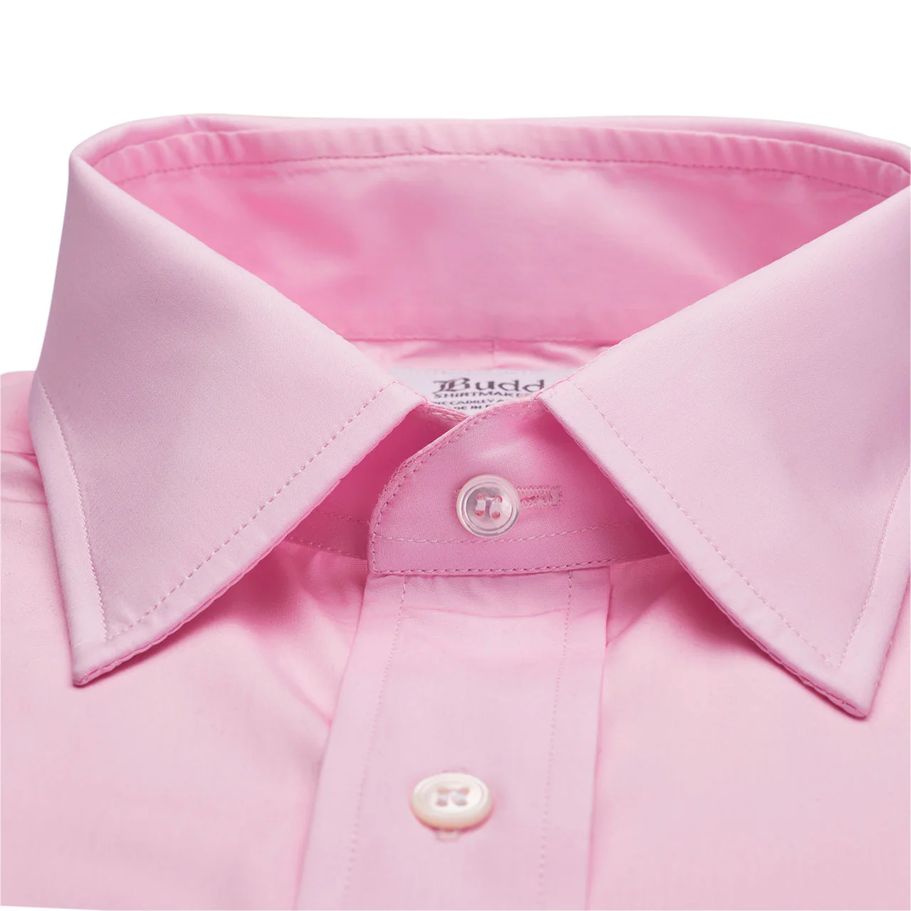 Classic Fit Plain Soyella Double Cuff Shirt in Pink - Image 3