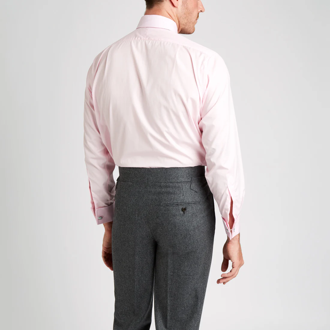 Classic Fit Plain Soyella Double Cuff Shirt in Pink - Image 6
