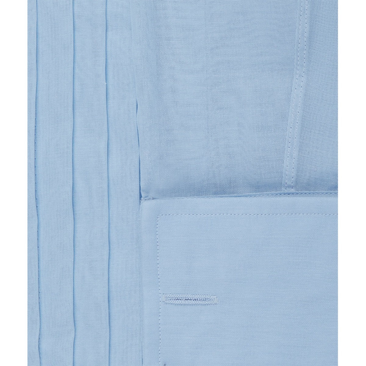 Classic Fit Pleated Voile Double Cuff Dress Shirt in Blue - Image 4