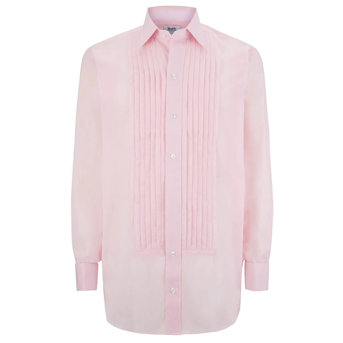 Classic Fit Pleated Voile Double Cuff Dress Shirt in Pink - Image 2