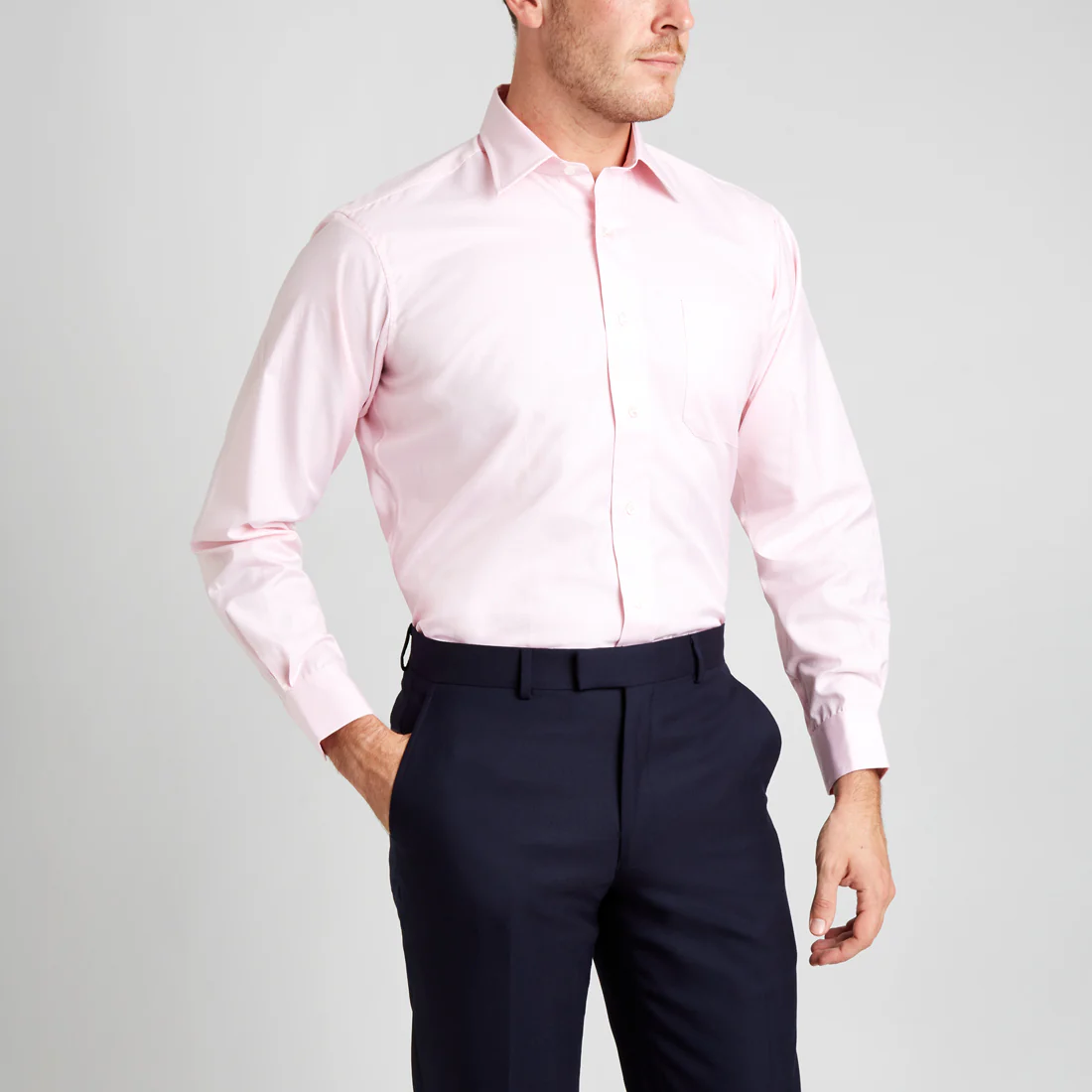 Classic Fit Puppytooth Fine Twill Button Cuff Shirt in Pink - Image 6