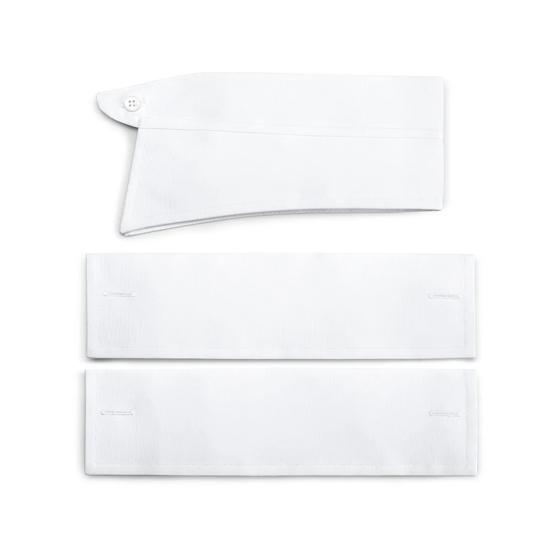 Classic Fit Swiss Organic Poplin Double Cuff Shirt in White - Image 3
