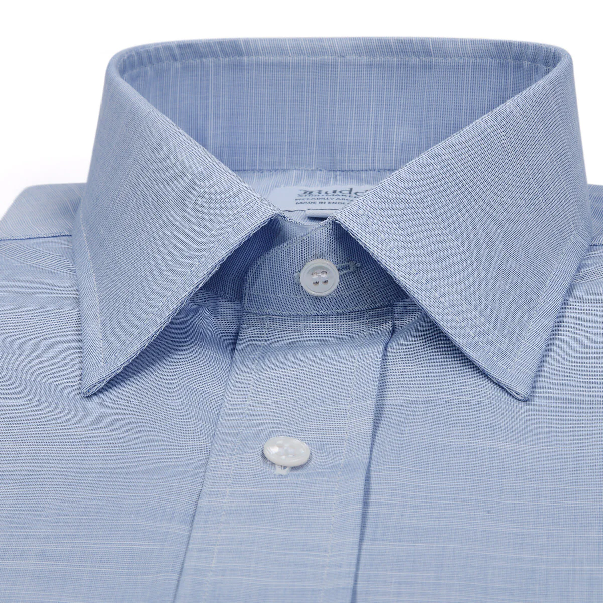 Classic Fit Swiss Twill Button Cuff Shirt in Blue - Image 3