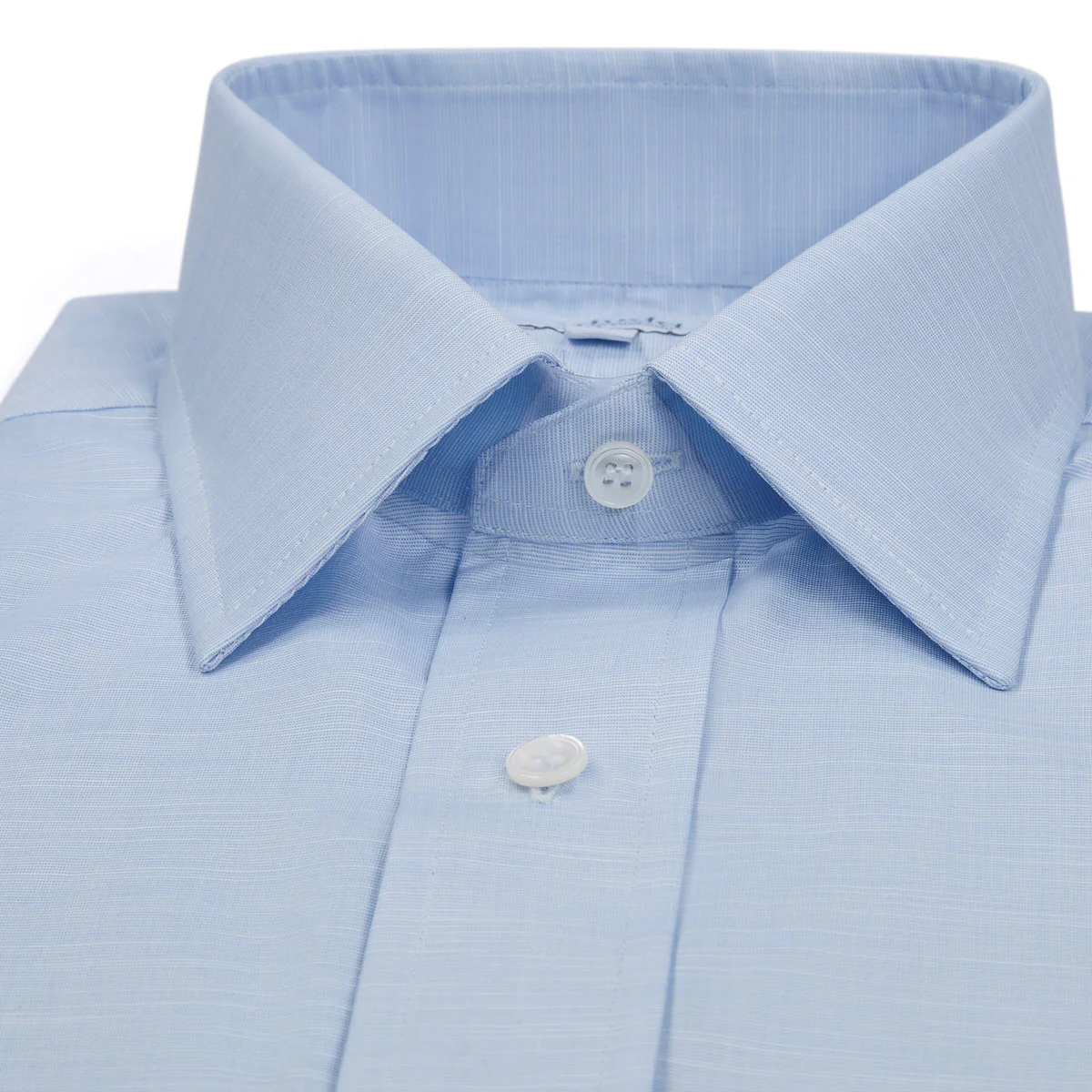 Classic Fit Swiss Twill Button Cuff Shirt in Sky Blue - Image 2