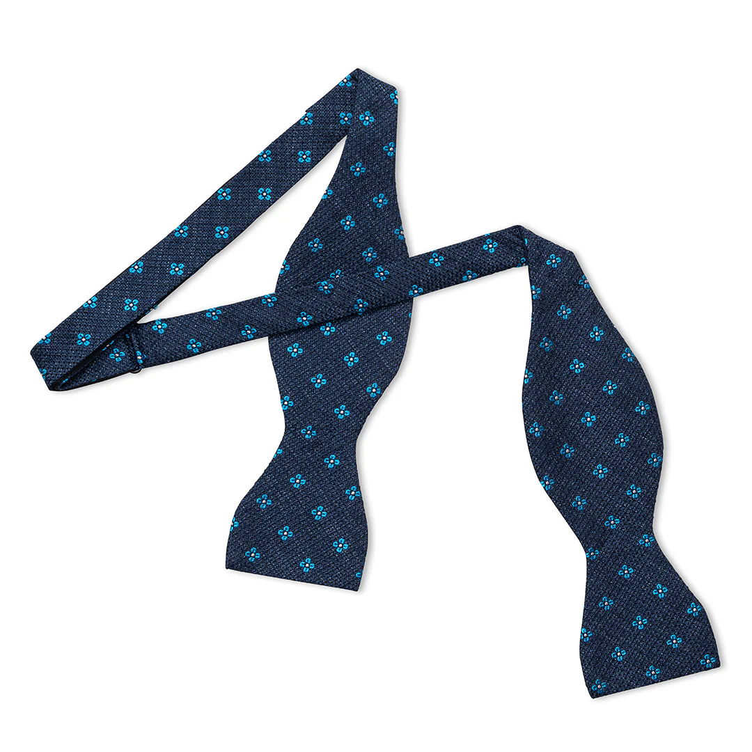Daisy Tussah Silk Thistle Bow Tie in Sky Blue - Image 2