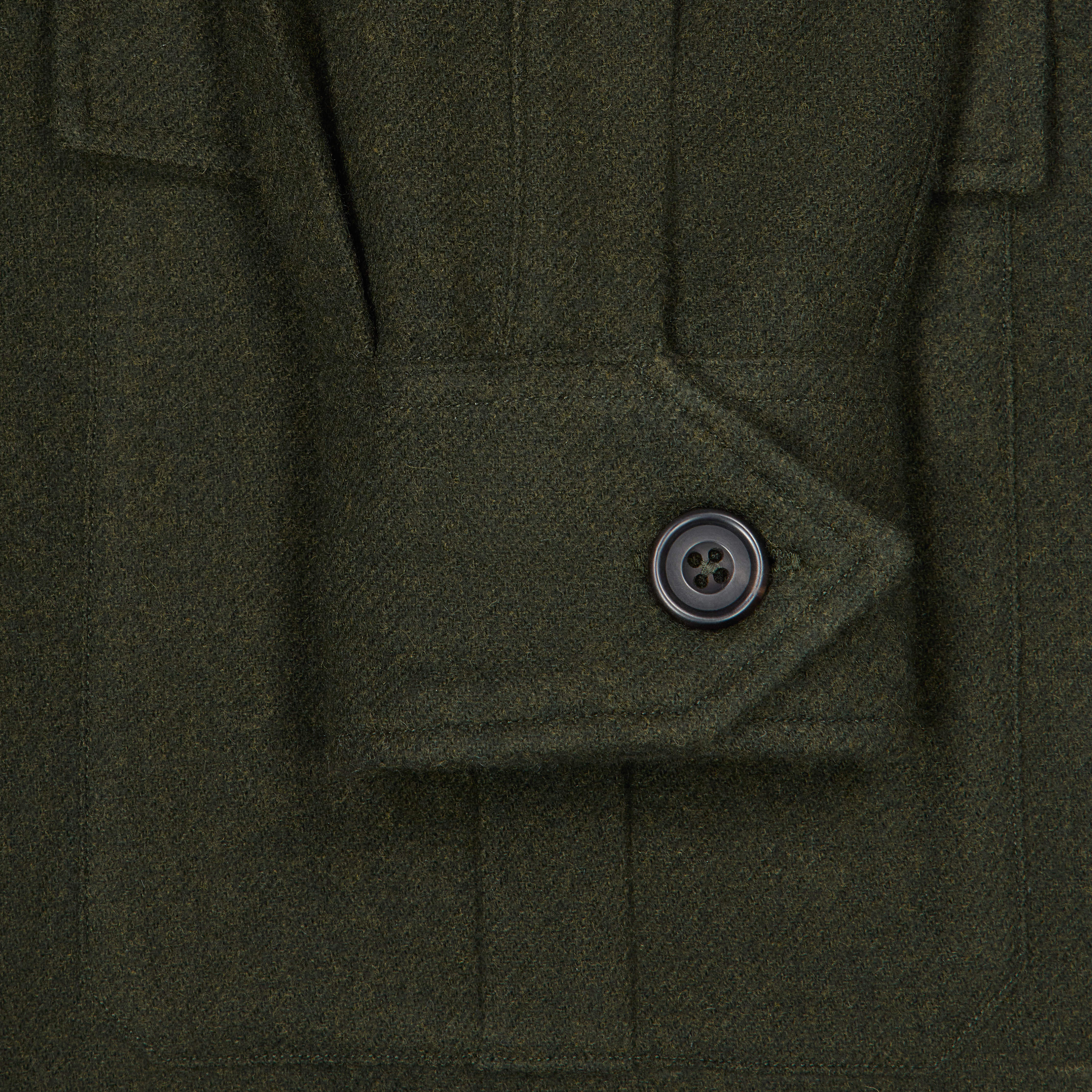 English Wool Flannel Safari Jacket in Loden Green - Image 3