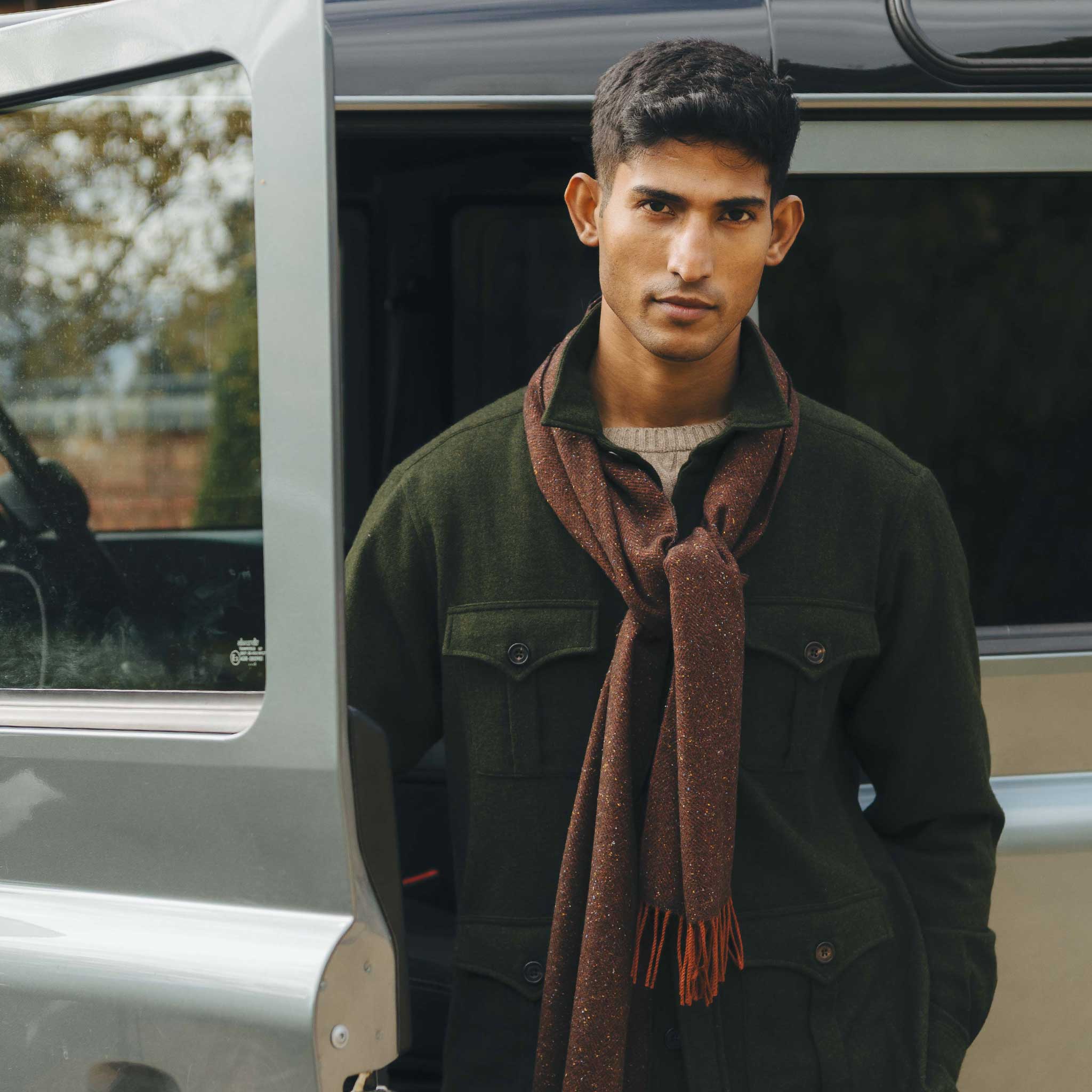 English Wool Flannel Safari Jacket in Loden Green - Image 7