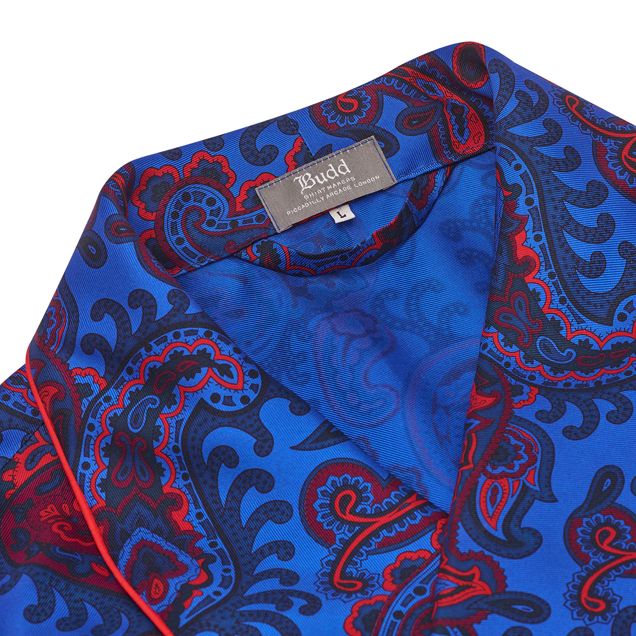 Exclusive Budd Paisley 36oz Dressing Gown in Budd Blue - Image 2