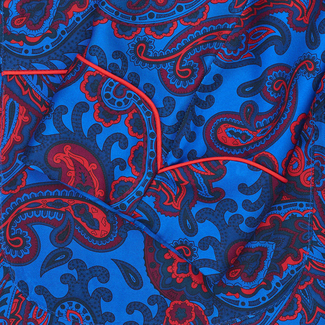 Exclusive Budd Paisley 36oz Dressing Gown in Budd Blue - Image 4