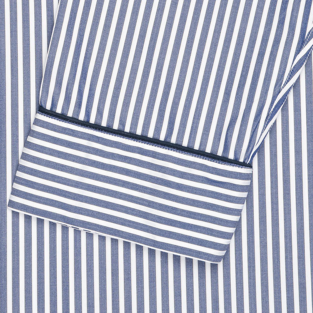 Exclusive Budd Stripe Cotton Nightshirt in Navy - Image 3