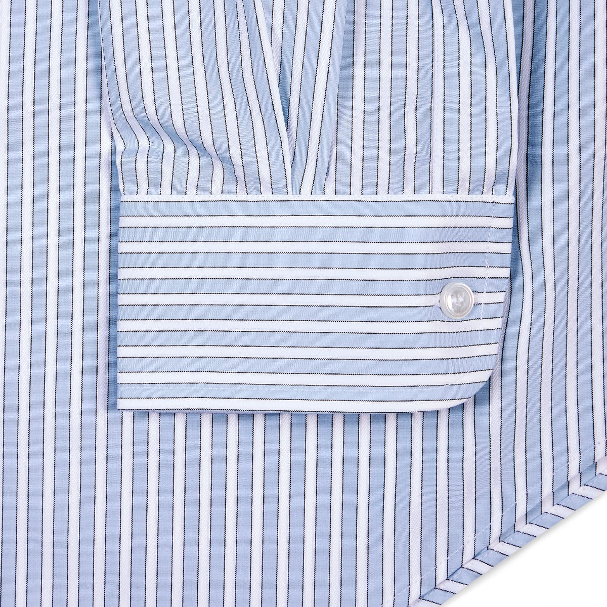 Exclusive Budd Stripe Tailored Fit Shirt in Sky Blue - Image 3