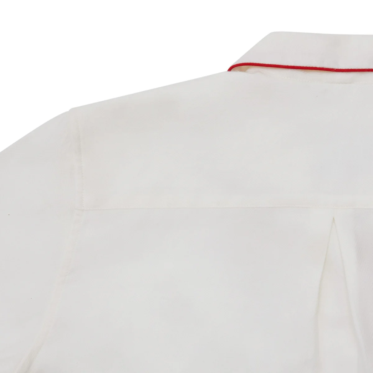 Exclusive Herringbone Cotton and Cashmere Women's Pyjamas in White and Red - Image 2