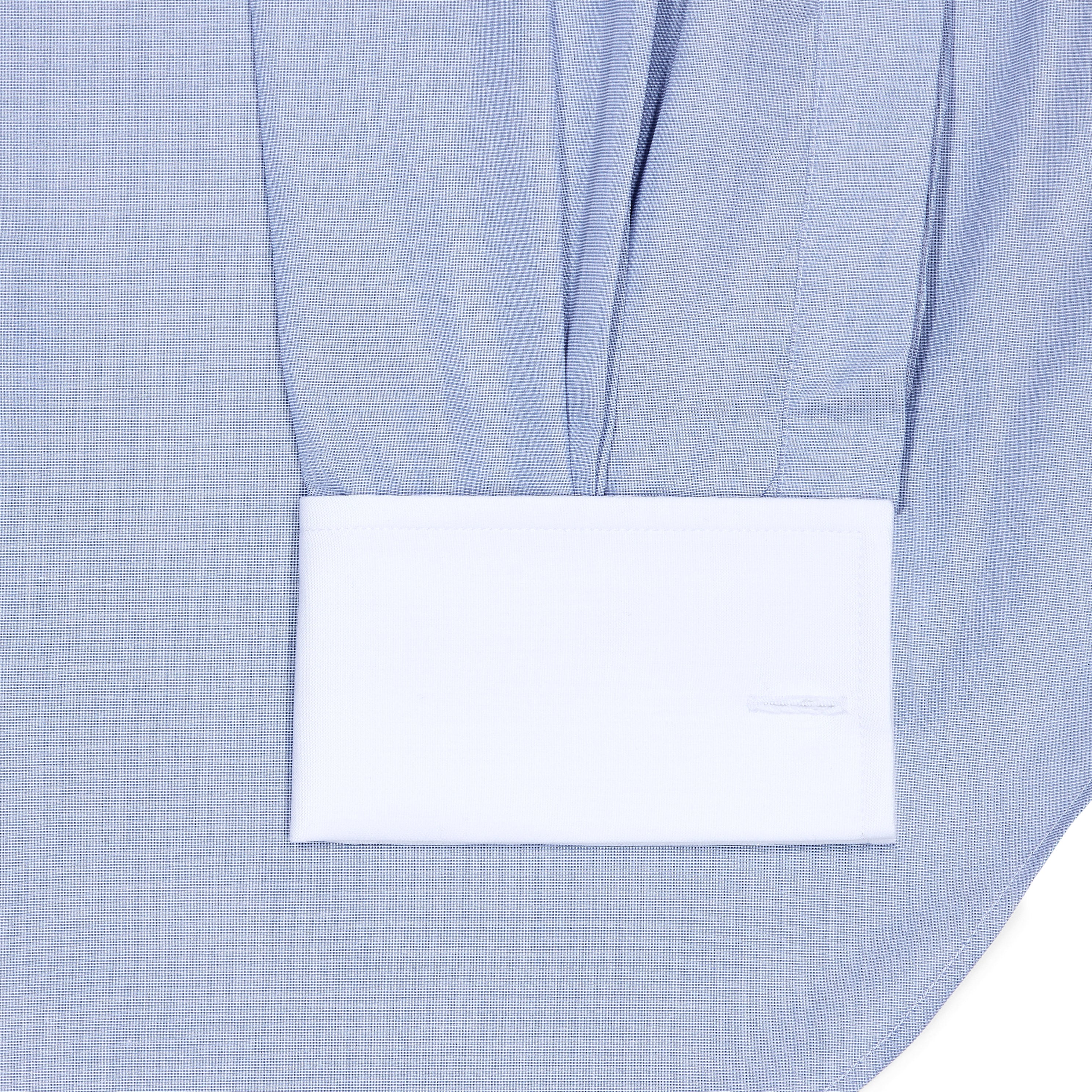 Exclusive Sea Island Cotton Classic Fit Winchester Shirt in Blue End on End - Image 3