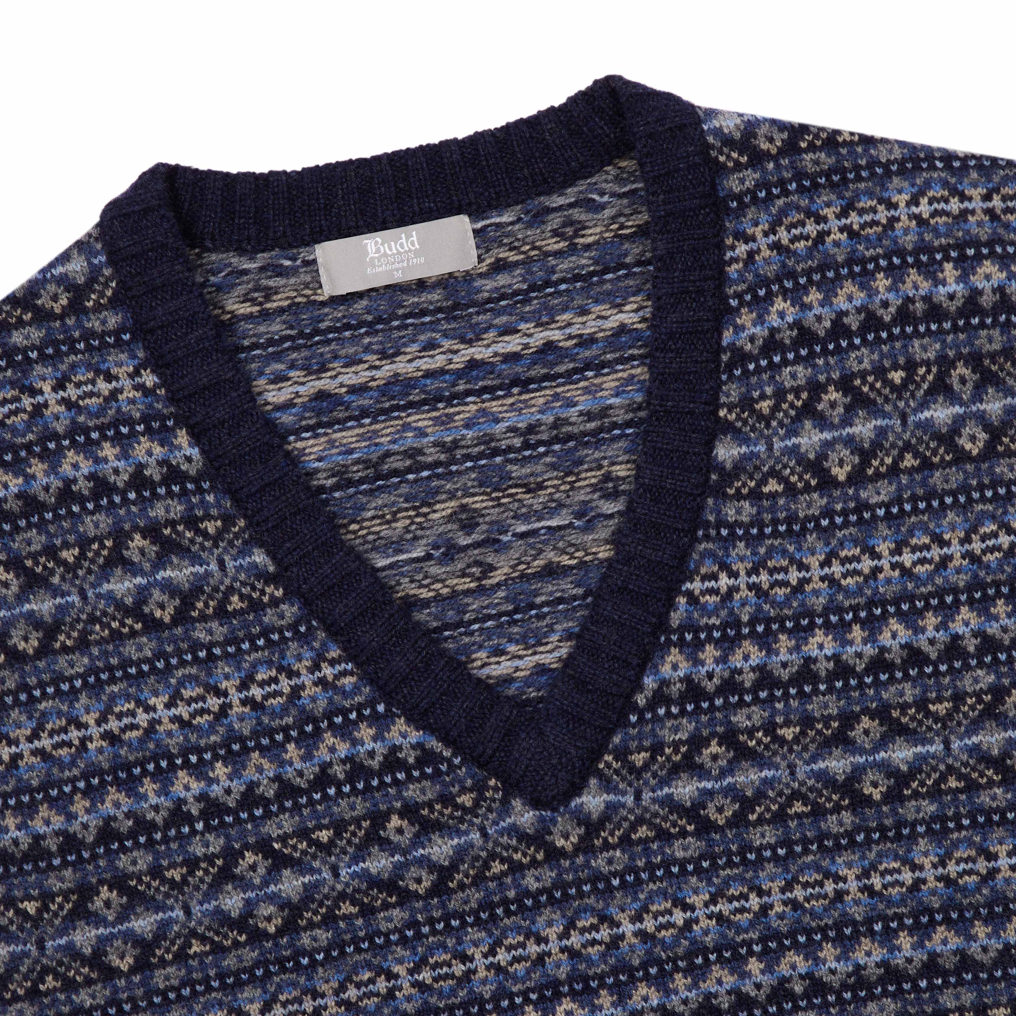 Fairisle Knitted Vest in Blue - Image 2