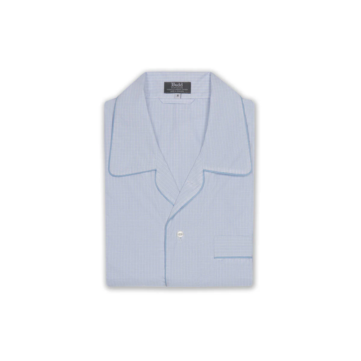 Fine Check Swiss Poplin Nightshirt in Sky Blue - Image 2