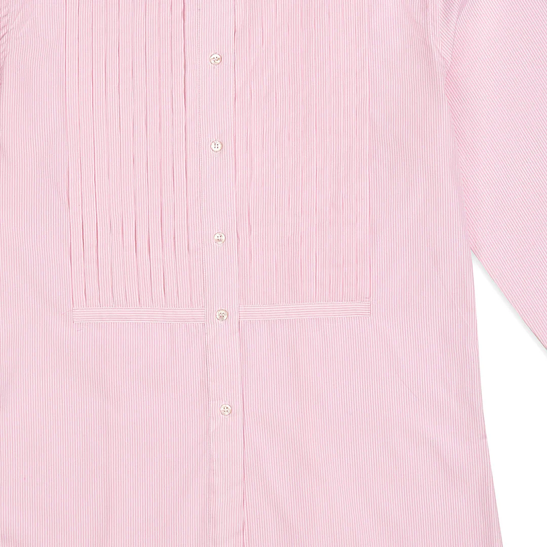 Frank Striped Cotton Pleated Shirt in Pink - Image 6