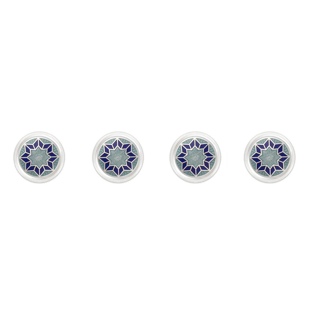 Funky Star Silver Cloisonne Shirt Studs in Grey