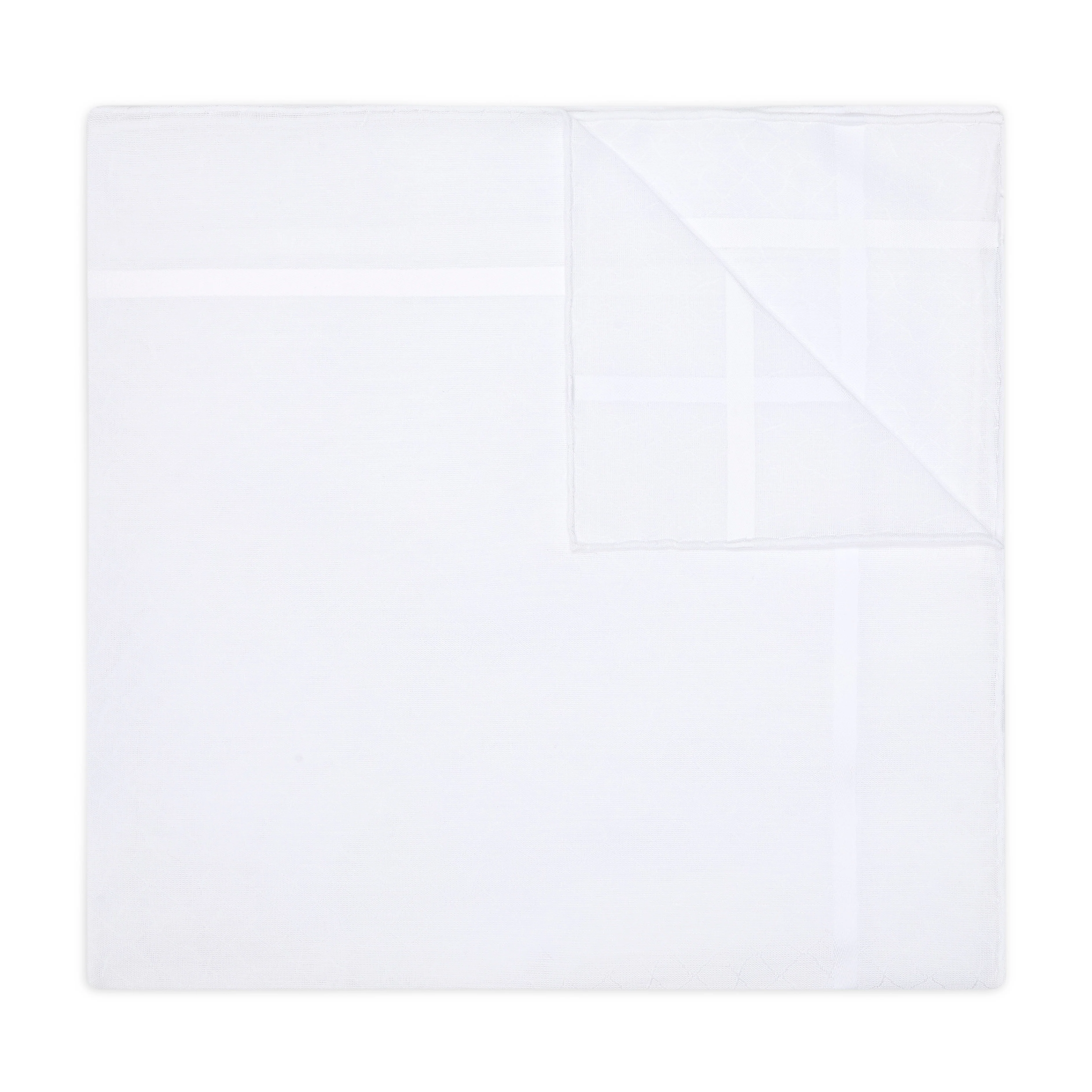 Gaudi Jacquard Cotton Pocket Square in White