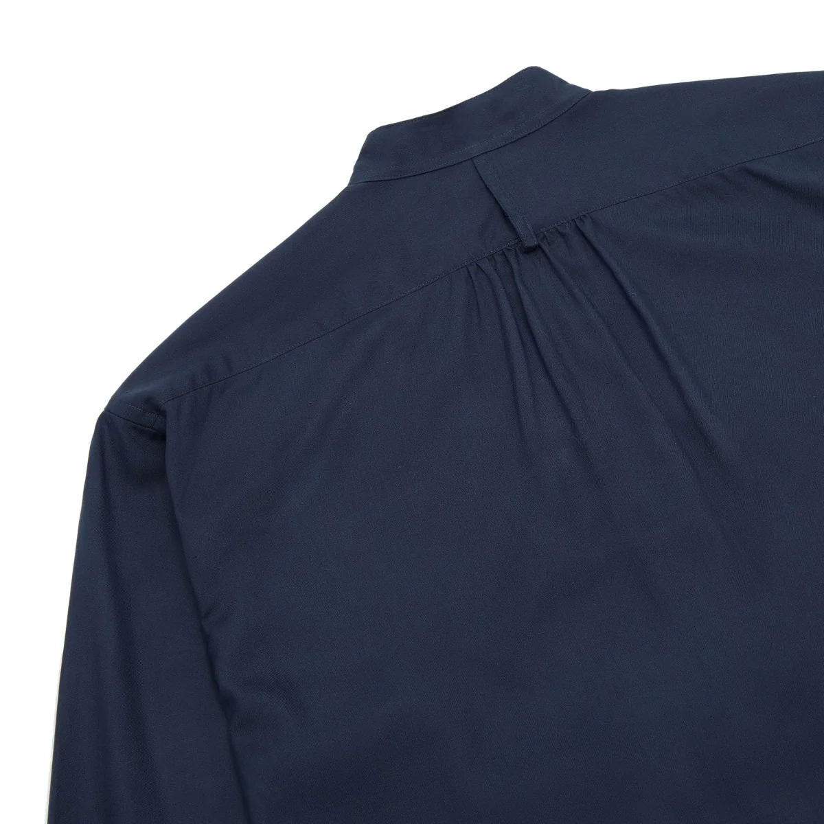 George Plain Silk Neck Band Dress Shirt in Navy - Image 3
