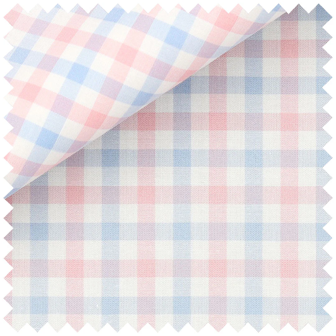 Gingham Multi Coloured Check in Blue and Pink - Image 2