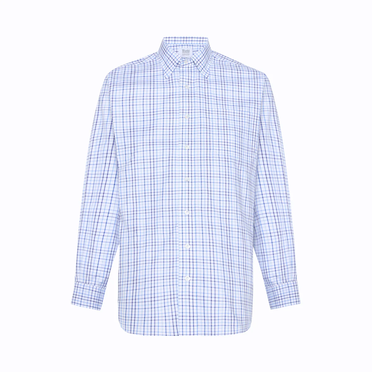 Graph Check Fine Twill Classic Fit Button Cuff Shirt in Blue - Image 3