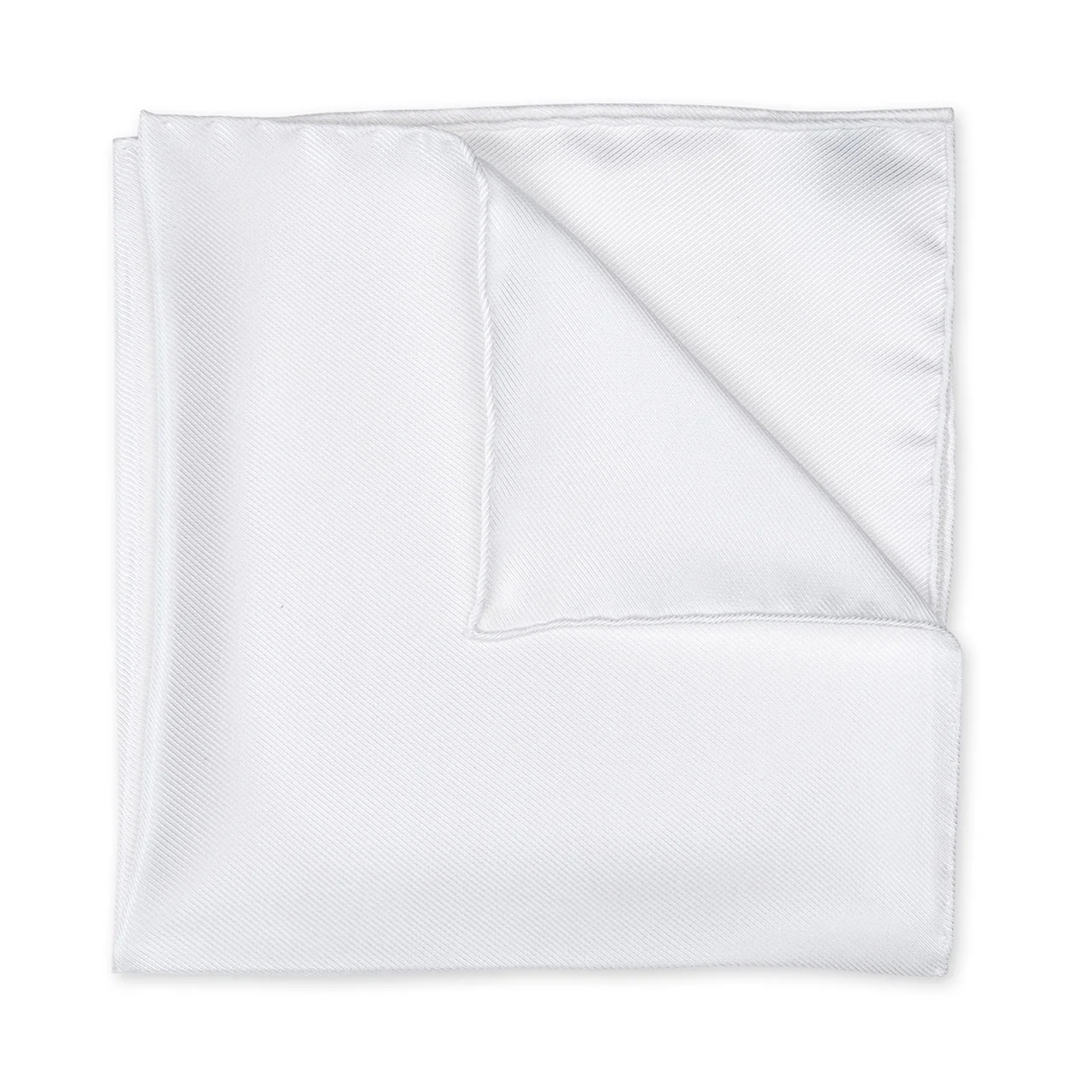 Plain Silk Pocket Square in Ivory