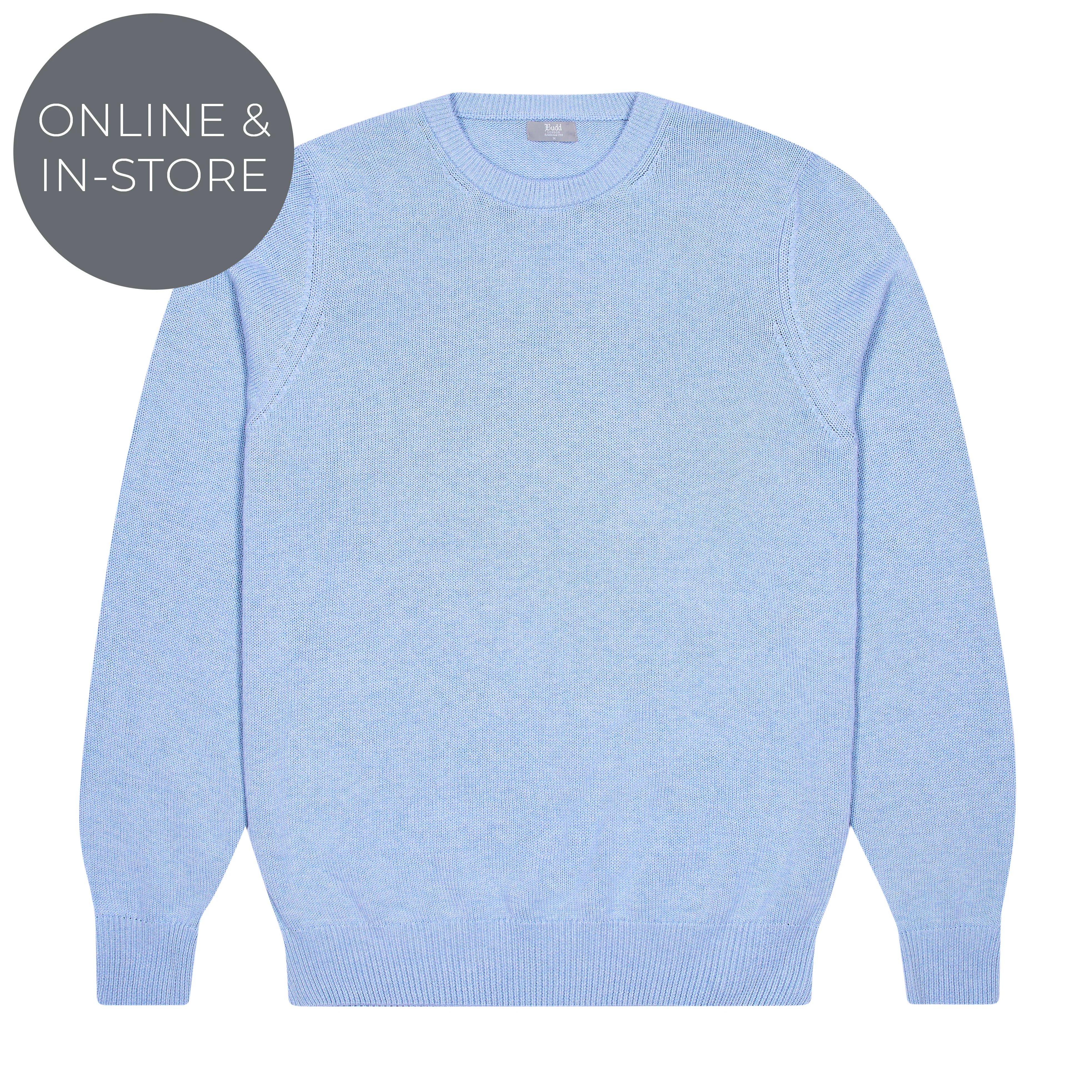 Hayle Cotton Relaxed Knit Crew Neck Jumper in Capri